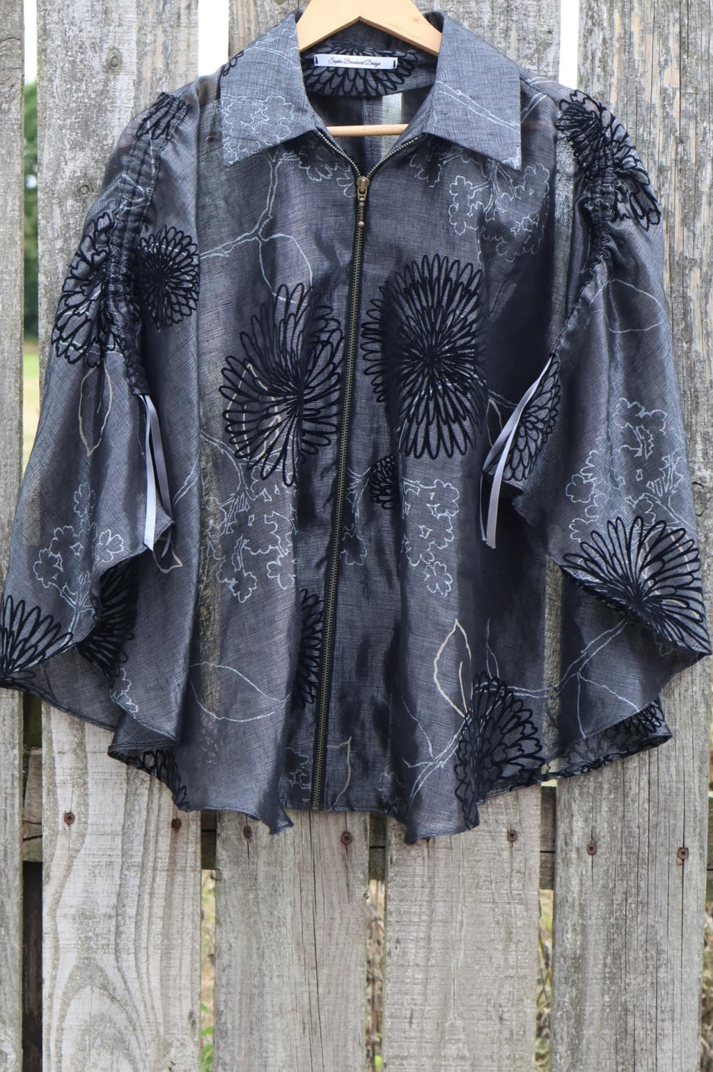 Floral Cape Jacket — Graphite
