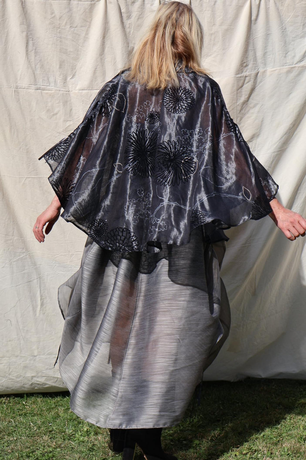 Floral Cape Jacket — Graphite