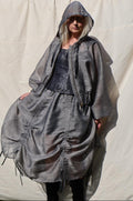 Sculptural Drawstring Skirt — Slate Organza